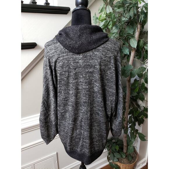 PerSeption Concept Sweater Womens L Gray Heather Cowl Neck Long Sleeve Pockets - Picture 5 of 13